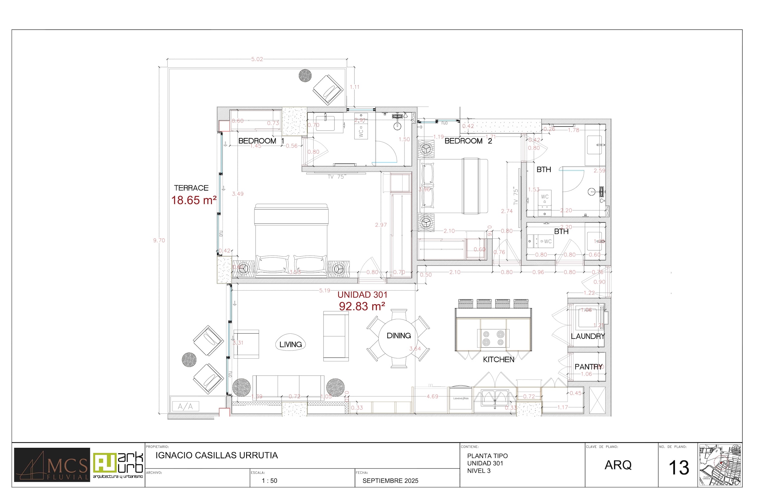 Blueprints Apartment 301 - MCS Fluvial