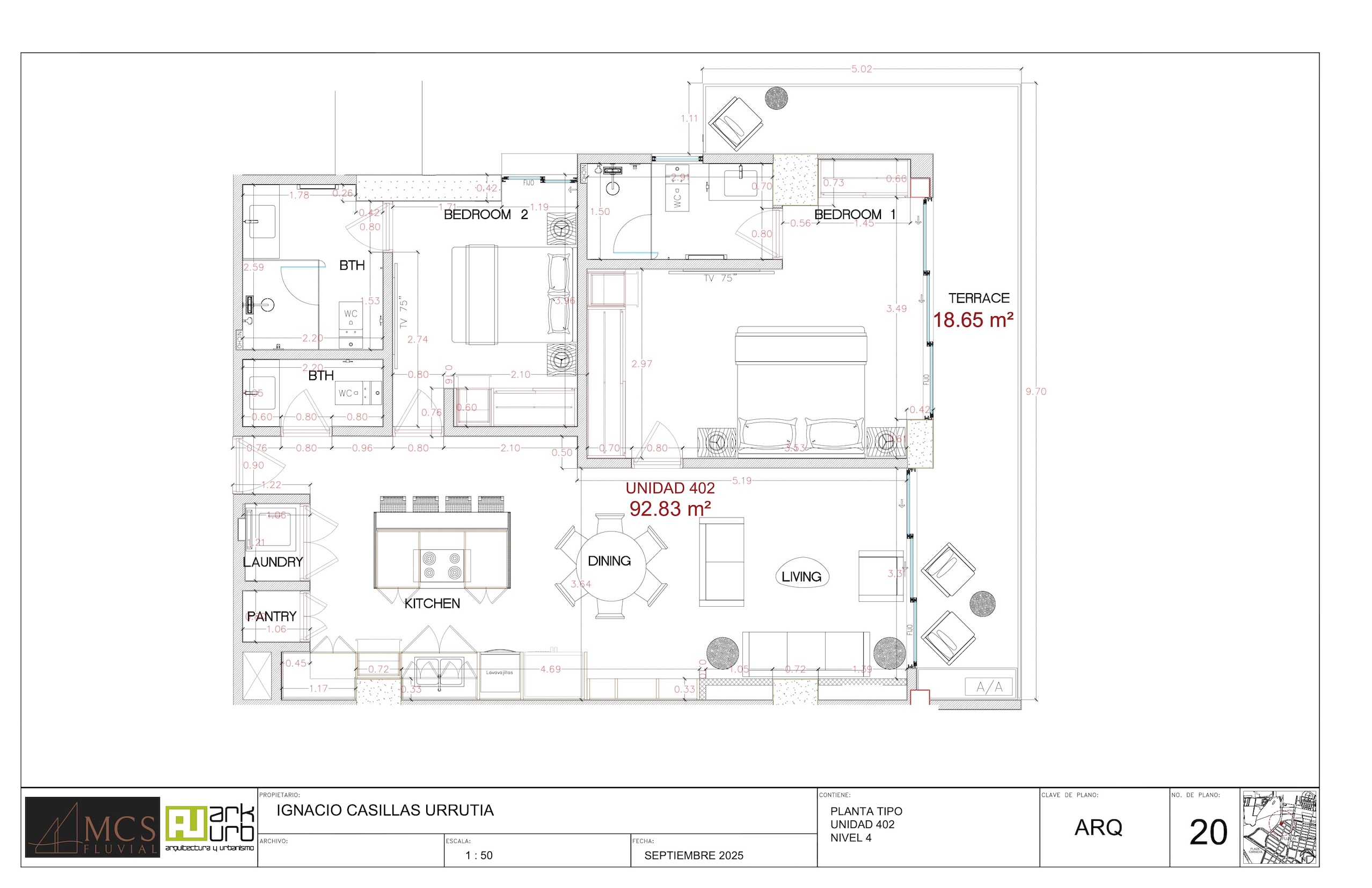 Blueprints Apartment 402 - MCS Fluvial